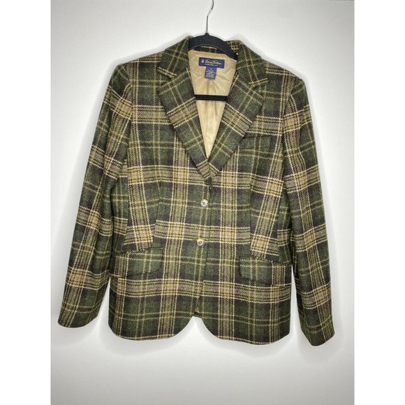 Brooks Brothers Jackets & Blazers - Brooks Brothers Blazer Size 10 Women's 100% Wool Long Sleeve Jacket Notch Plaid